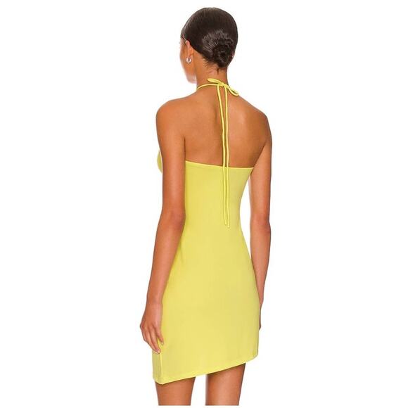 L'Academie Bodycon Halter Style Mini Dress in Limelight NWOT Size Small - Picture 3 of 3